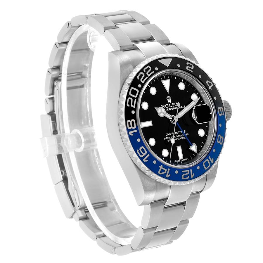 Rolex GMT Master II Steel Black Blue Batman Bezel Mens Watch