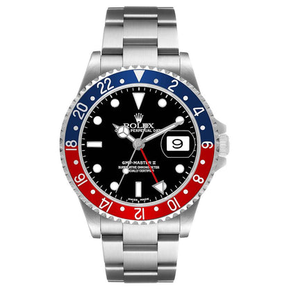 Rolex GMT Master II Steel Blue Red Pepsi Bezel Mens Watch