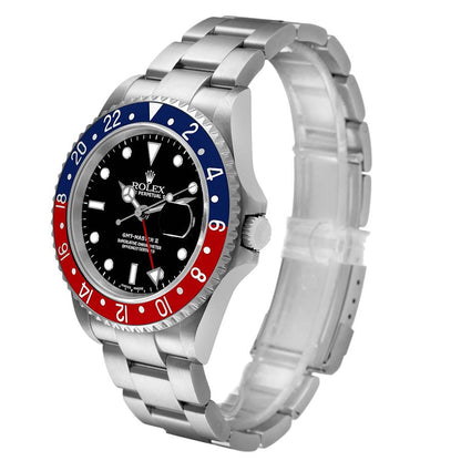 Rolex GMT Master II Steel Blue Red Pepsi Bezel Mens Watch
