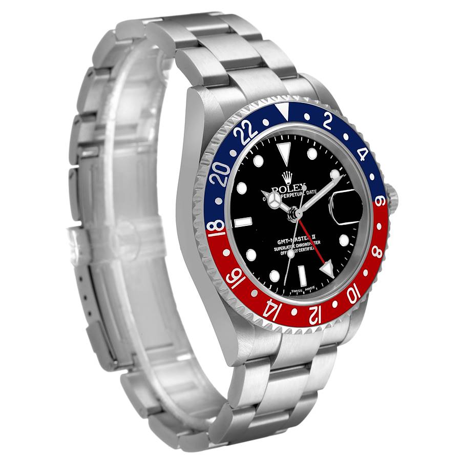 Rolex GMT Master II Steel Blue Red Pepsi Bezel Mens Watch