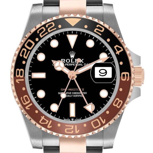 Rolex GMT Master II Steel Rose Gold Root Beer Bezel Mens Watch