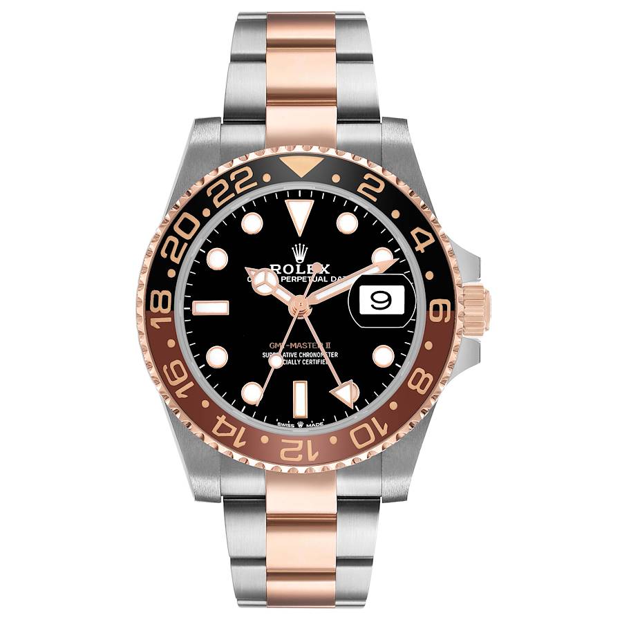 Rolex GMT Master II Steel Rose Gold Root Beer Bezel Mens Watch