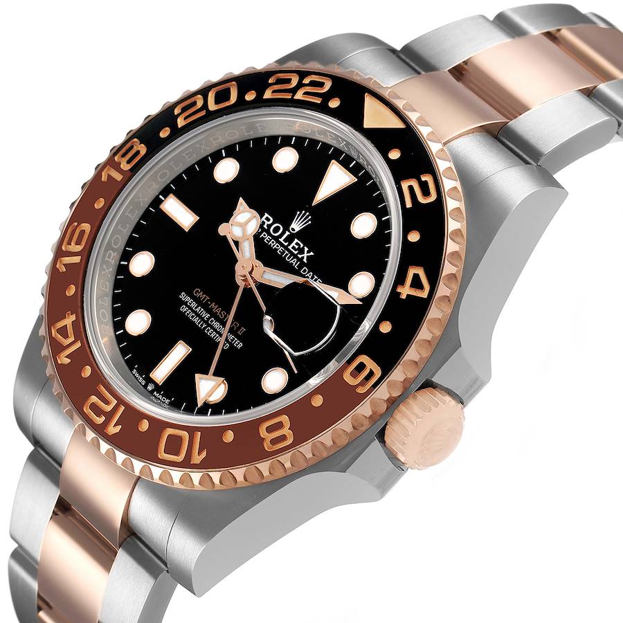 Rolex GMT Master II Steel Rose Gold Root Beer Bezel Mens Watch