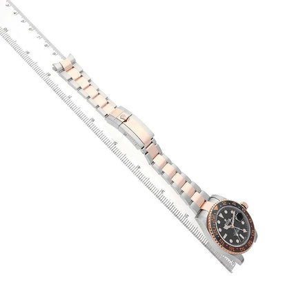 Rolex GMT Master II Steel Rose Gold Root Beer Bezel Mens Watch