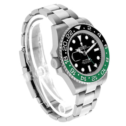 Rolex GMT Master II Steel Sprite Green Black Bezel Mens Watch
