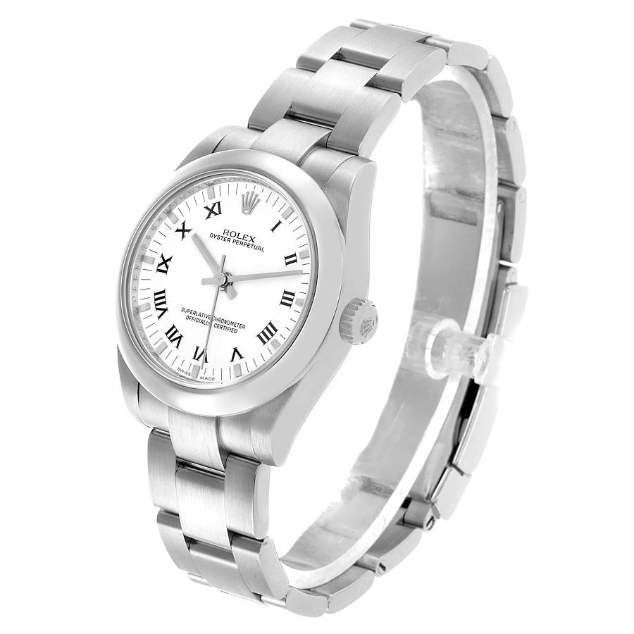 Rolex Oyster Perpetual Midsize 31 Steel White Dial Ladies Watch