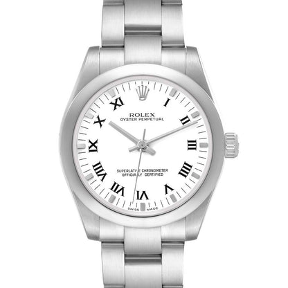 Rolex Oyster Perpetual Midsize 31 Steel White Dial Ladies Watch