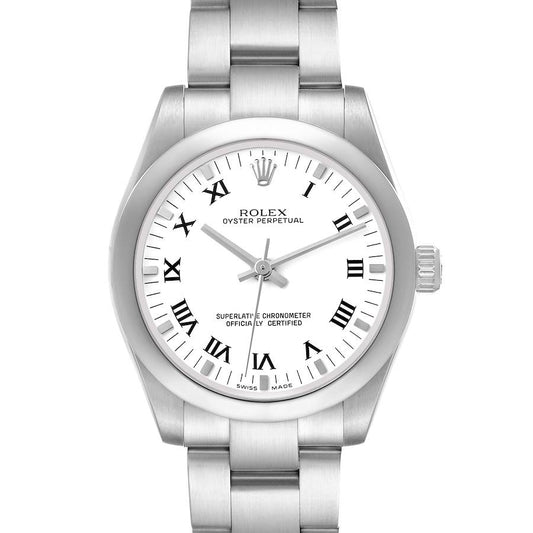 Rolex Oyster Perpetual Midsize 31 Steel White Dial Ladies Watch
