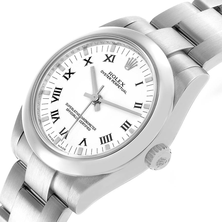 Rolex Oyster Perpetual Midsize 31 Steel White Dial Ladies Watch