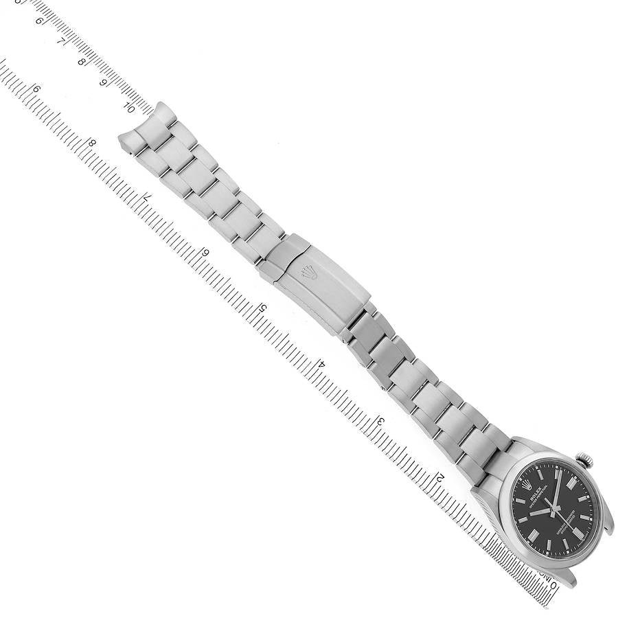 Rolex Oyster Perpetual Steel Black Dial Mens Watch