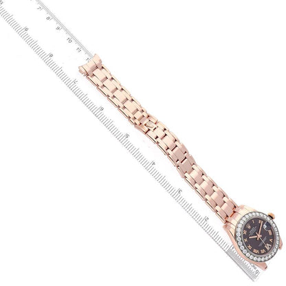 Rolex Pearlmaster 34 Rose Gold Diamond Ladies Watch