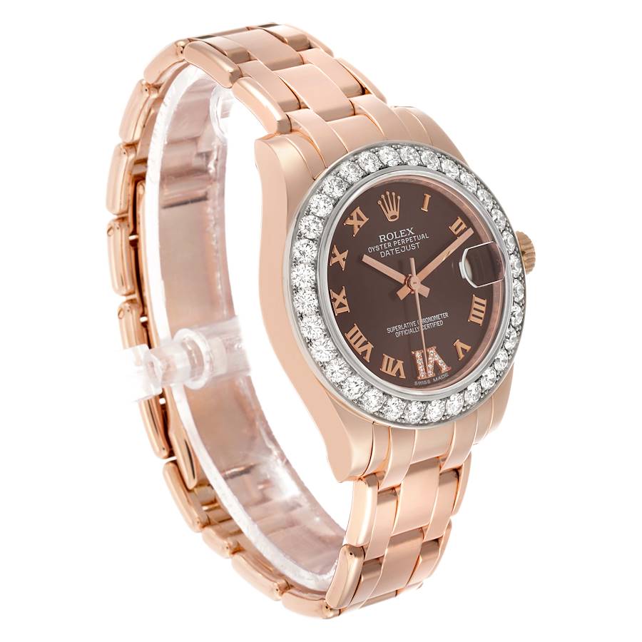 Rolex Pearlmaster 34 Rose Gold Diamond Ladies Watch