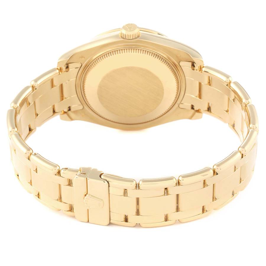 Rolex Pearlmaster Midsize Yellow Gold Mother of Pearl Diamond Ladies Watch