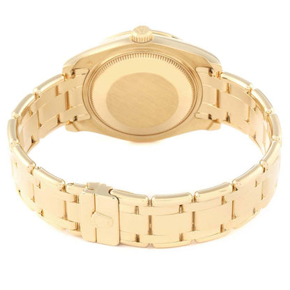 Rolex Pearlmaster Midsize Yellow Gold Mother of Pearl Diamond Ladies Watch