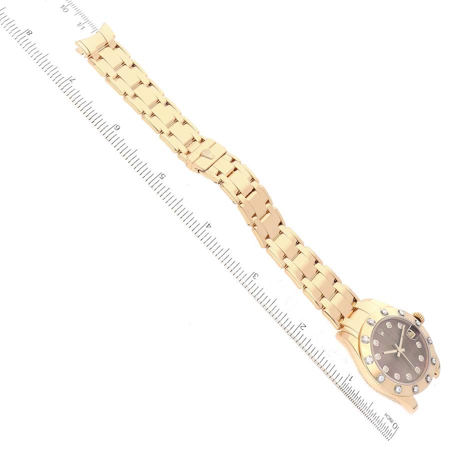 Rolex Pearlmaster Midsize Yellow Gold Mother of Pearl Diamond Ladies Watch