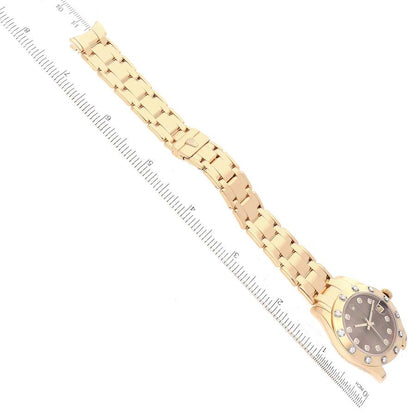 Rolex Pearlmaster Midsize Yellow Gold Mother of Pearl Diamond Ladies Watch