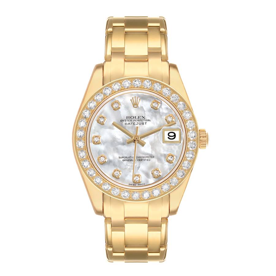 Rolex Pearlmaster Yellow Gold MOP Diamond Ladies Watch