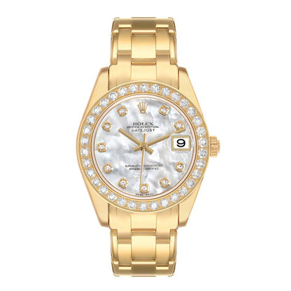 Rolex Pearlmaster Yellow Gold MOP Diamond Ladies Watch