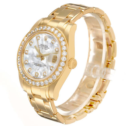 Rolex Pearlmaster Yellow Gold MOP Diamond Ladies Watch