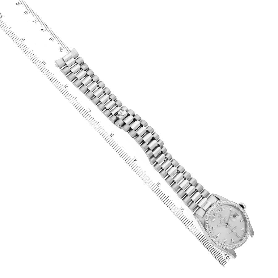 Rolex President Day-Date White Gold Diamond Dial Bezel Watch