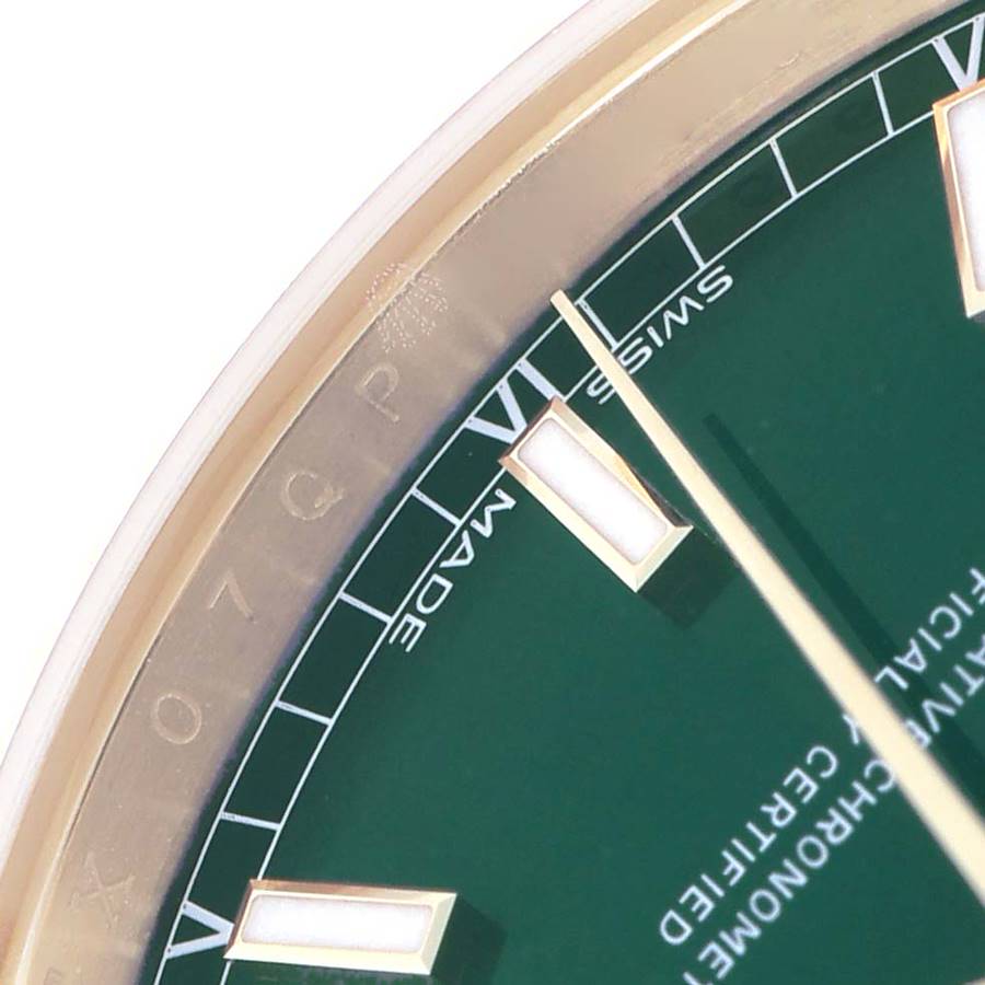 Rolex President Day-Date Yellow Gold Green Dial Mens Watch