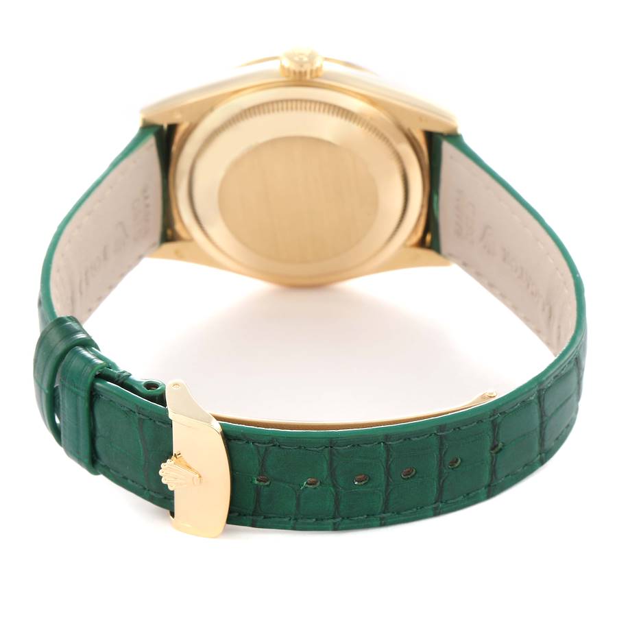 Rolex President Day-Date Yellow Gold Green Dial Mens Watch