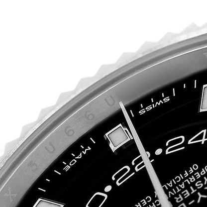 Rolex Sky-Dweller Steel White Gold Black Dial Mens Watch
