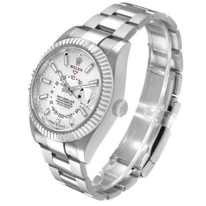 Rolex Sky-Dweller Steel White Gold White Dial Mens Watch