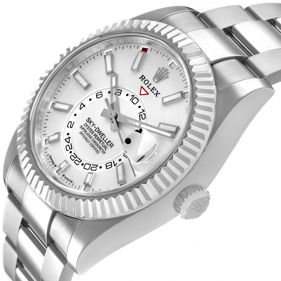 Rolex Sky-Dweller Steel White Gold White Dial Mens Watch