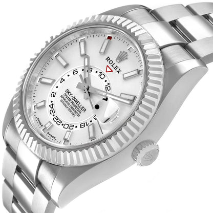 Rolex Sky-Dweller Steel White Gold White Dial Mens Watch