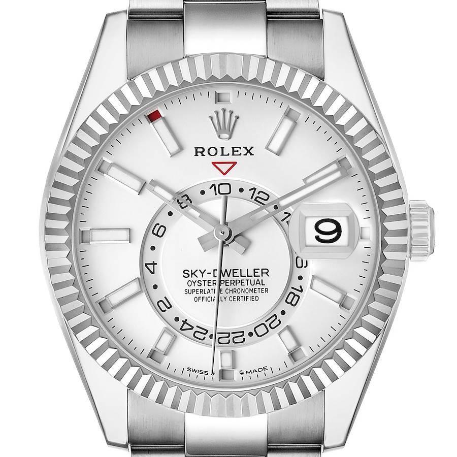 Rolex Sky-Dweller Steel White Gold White Dial Mens Watch