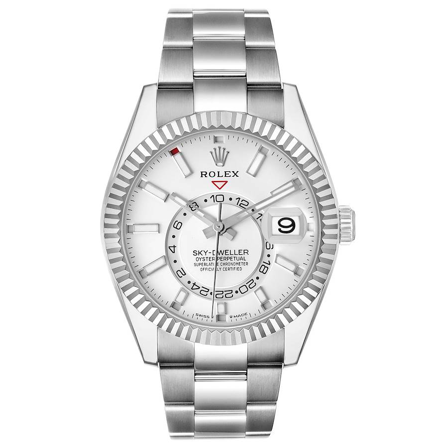 Rolex Sky-Dweller Steel White Gold White Dial Mens Watch