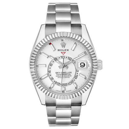 Rolex Sky-Dweller Steel White Gold White Dial Mens Watch