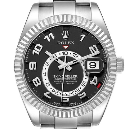 Rolex Sky-Dweller White Gold Black Dial Mens Watch
