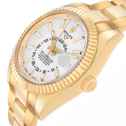Rolex Sky-Dweller Yellow Gold White Dial Automatic Mens Watch