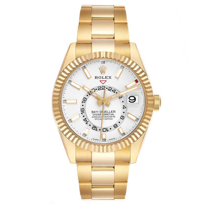 Rolex Sky-Dweller Yellow Gold White Dial Automatic Mens Watch