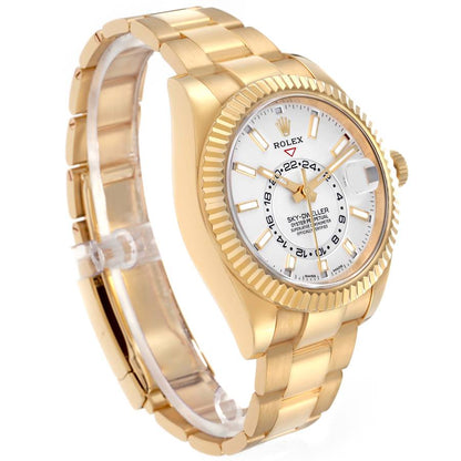 Rolex Sky-Dweller Yellow Gold White Dial Automatic Mens Watch