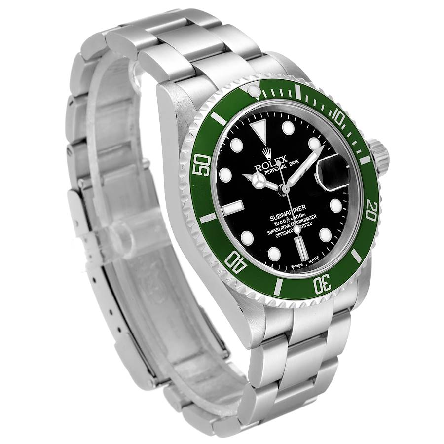 Rolex Submariner Kermit Green Bezel Flat 4 Steel Mens Watch