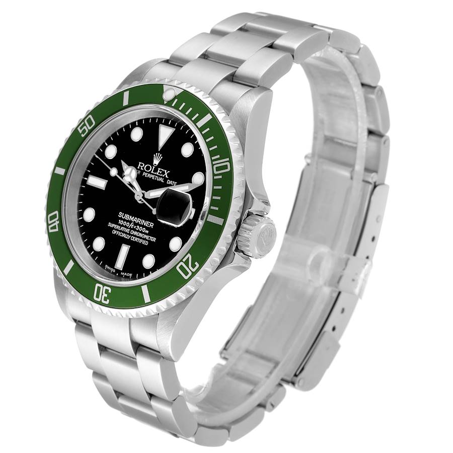 Rolex Submariner Kermit Green Bezel Flat 4 Steel Mens Watch