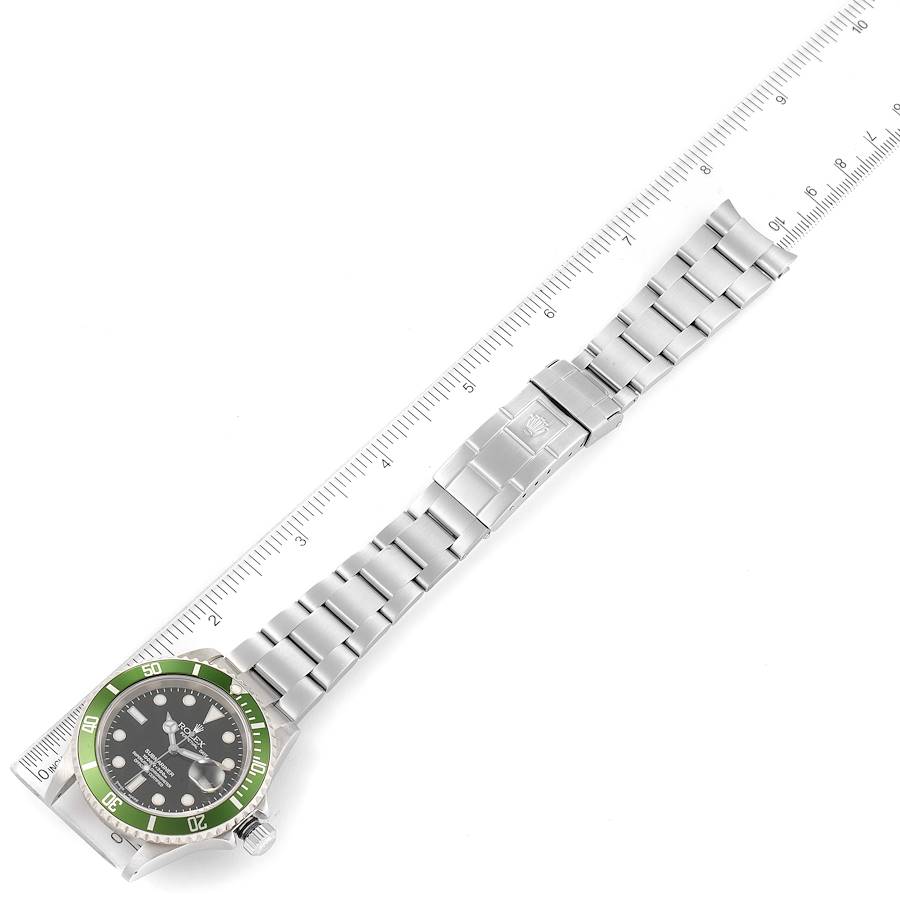 Rolex Submariner Kermit Green Bezel Flat 4 Steel Mens Watch
