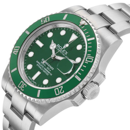 Rolex Submariner Steel Hulk Green Dial Bezel Mens Watch