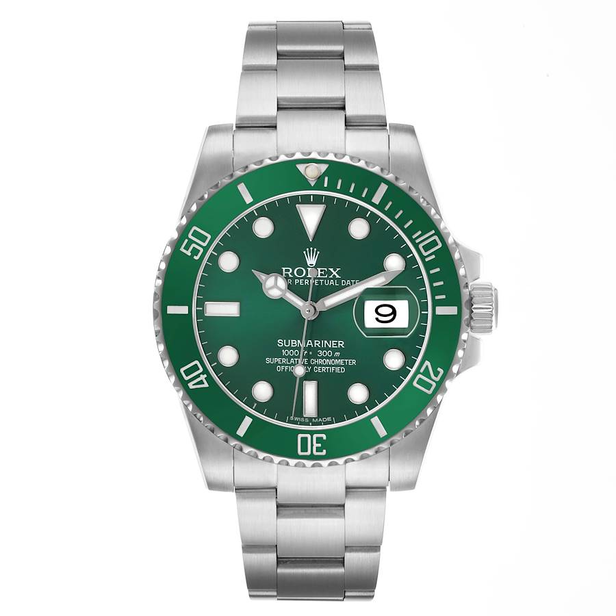 Rolex Submariner Steel Hulk Green Dial Bezel Mens Watch