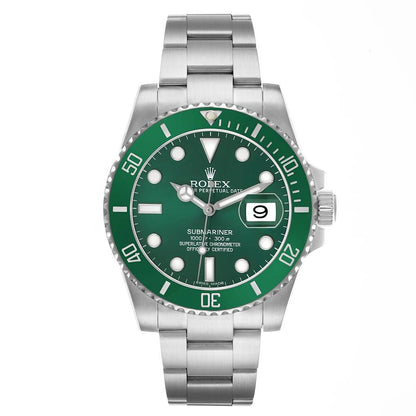 Rolex Submariner Steel Hulk Green Dial Bezel Mens Watch