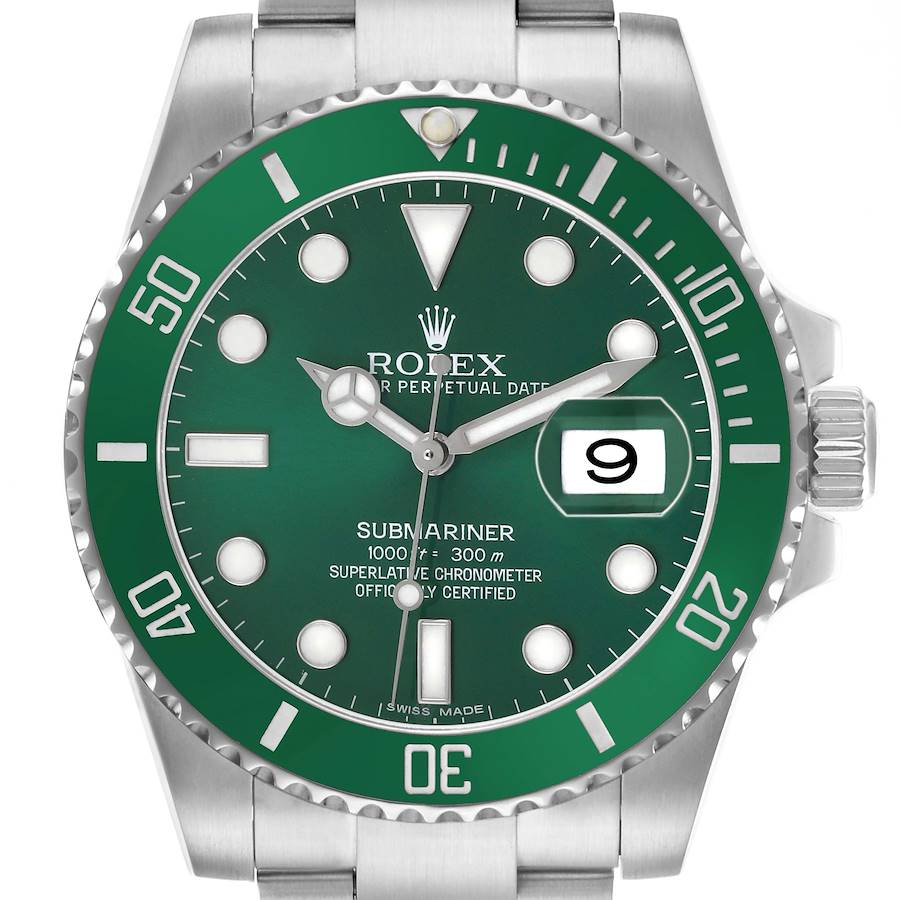 Rolex Submariner Steel Hulk Green Dial Bezel Mens Watch
