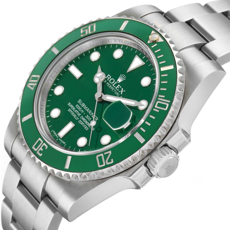 Rolex Submariner Steel Hulk Green Dial Bezel Mens Watch