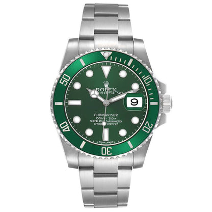 Rolex Submariner Steel Hulk Green Dial Bezel Mens Watch