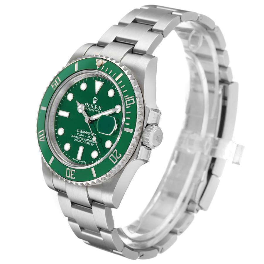 Rolex Submariner Steel Hulk Green Dial Bezel Mens Watch