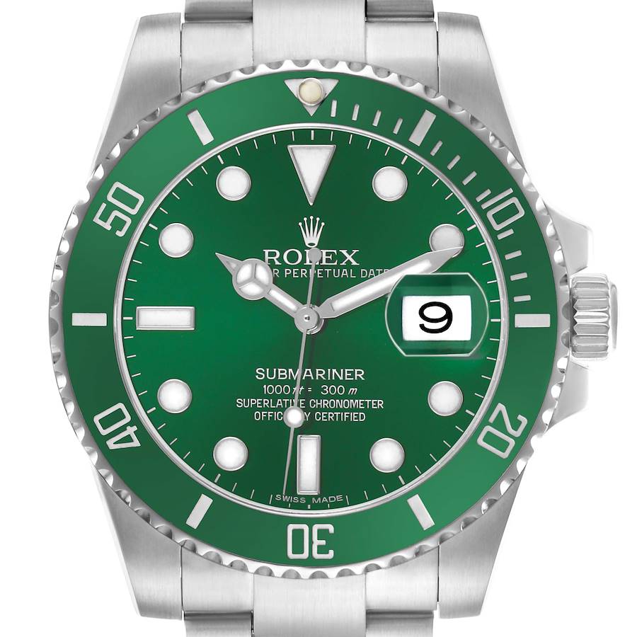 Rolex Submariner Steel Hulk Green Dial Bezel Watch