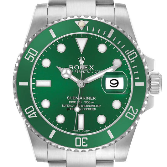 Rolex Submariner Steel Hulk Green Dial Bezel Watch