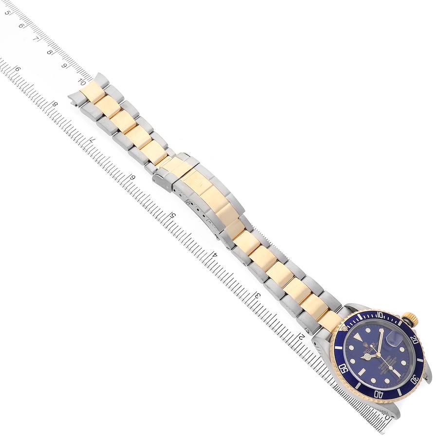 Rolex Submariner Steel Yellow Gold Blue Dial Bezel Mens Watch